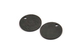 Black Cabochon Tag, 8 Oxidized Black Brass Textured Cabochon Tags With 1 Hole, Stamping Tags (12x0.7mm) E081