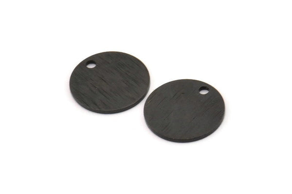 Black Cabochon Tag, 8 Oxidized Black Brass Textured Cabochon Tags With 1 Hole, Stamping Tags (12x0.7mm) E081