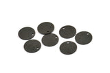 Black Cabochon Tag, 8 Oxidized Black Brass Textured Cabochon Tags With 1 Hole, Stamping Tags (12x0.7mm) E081