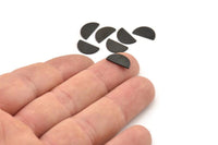 Semi Circle Blank, 24 Oxidized Black Brass Half Moon Blanks (12x6.5x0.8mm) E105