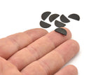 Semi Circle Blank, 24 Oxidized Black Brass Half Moon Blanks (12x6.5x0.8mm) E105