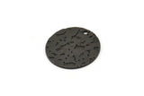 Siyah Yuvarlak Tılsım, 1 Delikli 8 Çekiçlenmiş Oksitlenmiş Siyah Pirinç Yuvarlak Tılsım, Bulgular (20x0,80 mm) M01517