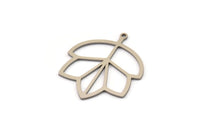 Steel Leaf Charm, Stainless Steel Leaf Charms With 1 Loop, Charm Pendants (29x25x0.80mm) SMP1502