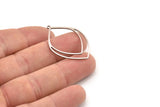 Steel Drop Charm, Stainless Steel Drop Shaped Charms With 1 Loop, Findings (36x23x0.80mm) SMP1500