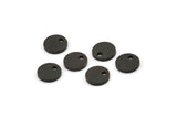 Black Cabochon Tag, 50 Oxidized Black Brass Cabochon Tags With 1 Hole, Stamping Tags (7X1mm) E077