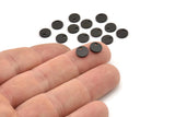 Black Cabochon Tag, 50 Oxidized Black Brass Cabochon Tags With 1 Hole, Stamping Tags (7X1mm) E077