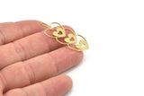 Brass Heart Charm, Raw Brass Heart Charms, Earrings, Pendants (40x16x0.80mm) SMP1491