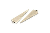 Silver Triangle Charm, 12 Antique Silver Plated Brass Triangle Charms With 1 Loop (22.5x7x0.80mm) E089