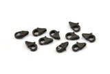 Black Parrot Claps, 10 Oxidized Black Brass Lobster Claw Clasps (8.5x5mm) E091