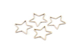 Silver Star Charm, 24 Antique Silver Plated Brass Open Star Charms (21x0.8mm) BS 1077