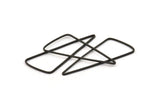 Black Triangle Charm, 12 Oxidized Black Brass Triangle Charms with Soft Edges (44x19x1mm) E177