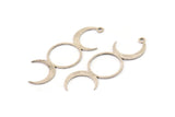 Silver Moon Charm, 6 Antique Silver Plated Brass Crescent Moon Charms With 1 Loop, Findings (43x15x0.60mm) A6289 H0203