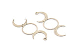 Silver Moon Charm, 6 Antique Silver Plated Brass Crescent Moon Charms With 1 Loop, Findings (43x15x0.60mm) A6289 H0203