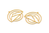 Gold Round Charm, 2 Gold Plated Brass Mountain Patterned Round Shaped Charms With 1 Loop, Charm Pendants (33x31x0.80mm) A6692