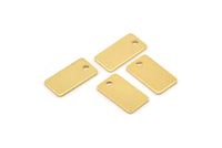Gold Rectangle Bar, 6 Gold Plated Brass Rectangle Stamping Blanks, Gold Blanks (15x8x0.80mm) A0806