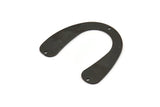Black Geometric Charm, 4 Oxidized Black Brass U Shaped Pendants With 3 Holes, Charms, Findings (31x35.5x0.60mm) E104 H1247