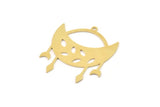 Brass Moon Charm, Raw Brass Crescent Moon Charms With 1 Loop (33x30x0.60mm) SMP1489