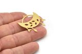Brass Moon Charm, Raw Brass Crescent Moon Charms With 1 Loop (33x30x0.60mm) SMP1489