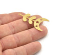 Brass Moon Charm, Raw Brass Crescent Moon Charms With 1 Loop, Brass Star Charms (40x22x0.60mm) SMP1495