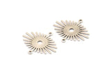 Gümüş Güneş Charm, 2 Döngülü 12 Antik Gümüş Kaplama Güneş Bağlantı Parçası (24x20x0,60 mm) D1573 Q0674