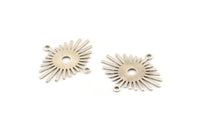 Gümüş Güneş Charm, 2 Döngülü 12 Antik Gümüş Kaplama Güneş Bağlantı Parçası (24x20x0,60 mm) D1573 Q0674