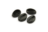 Black Shell Finding, 2 Oxidized Black Brass Cowrie Shell Findings, Pendants, Charms, Earrings, Beads 16-23MM  E276
