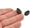 Black Shell Finding, 2 Oxidized Black Brass Cowrie Shell Findings, Pendants, Charms, Earrings, Beads 16-23MM  E276
