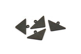 Black Triangle Charm, 12 Oxidized Black Brass Triangle Blanks With 1 Loop, Charms (11x16.5x0.8mm) E090