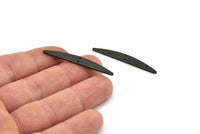 Black Semi Circle Charm, 6 Oxidized Black Brass Semi Circle Connectors With 2 Holes, Findings (43.5x5.5x1mm) E011