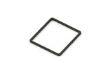 Black Square Charm, 24 Oxidized Black Brass Square Connectors (18mm) Bs-1120