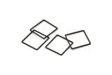 Black Square Charm, 24 Oxidized Black Brass Square Connectors (18mm) Bs-1120