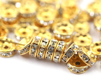 Vintage Gold Bead, 12 Vintage Gold Swarovski Rondelle Beads  (7.5x3.5mm) SR66 Y255