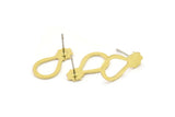 Earring Studs, 6 Raw Brass - Drop Shaped Stud Earrings - Brass Earrings - Earrings (20x11x0.80mm) A6070