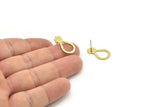 Earring Studs, 6 Raw Brass - Drop Shaped Stud Earrings - Brass Earrings - Earrings (20x11x0.80mm) A6070
