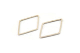 Silver Diamond Charm, 12 Antique Silver Plated Brass Open Diamond Ring Charms (31x21.5x1mm) E051 H1671