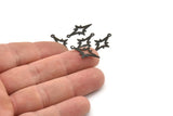 Black North Star Charm, 50 Oxidized Black Brass Pole Star Charms With 1 Loop (21x12mm) E376