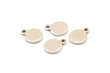 Silver Cabochon Tag, 24 Antique Silver Plated Brass Cabochon Tags With 1 Loop, Stamping Tags (10x8x1mm) E041