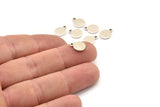 Silver Cabochon Tag, 24 Antique Silver Plated Brass Cabochon Tags With 1 Loop, Stamping Tags (10x8x1mm) E041