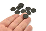 Black Cabochon Tag, 6 Textured Oxidized Black Brass Cabochon Tags With 1 Hole, Stamping Tags (15x1mm) E126