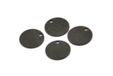 Black Cabochon Tag, 8 Oxidized Black Brass Textured Cabochon Tags With 1 Hole, Stamping Tags (12x0.7mm) E081