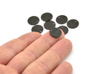 Black Cabochon Tag, 8 Oxidized Black Brass Textured Cabochon Tags With 1 Hole, Stamping Tags (12x0.7mm) E081