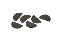 Semi Circle Blank, 24 Oxidized Black Brass Half Moon Blanks (12x6.5x0.8mm) E105