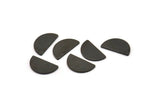Semi Circle Blank, 24 Oxidized Black Brass Half Moon Blanks (12x6.5x0.8mm) E105