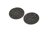 Siyah Yuvarlak Tılsım, 1 Delikli 8 Çekiçlenmiş Oksitlenmiş Siyah Pirinç Yuvarlak Tılsım, Bulgular (20x0,80 mm) M01517