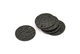 Siyah Yuvarlak Tılsım, 1 Delikli 8 Çekiçlenmiş Oksitlenmiş Siyah Pirinç Yuvarlak Tılsım, Bulgular (20x0,80 mm) M01517