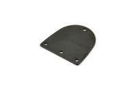 Black D Shape, 12 Oxidized Black Brass D Shape Connectors With 4 Holes  (16x17x0.5mm) E149
