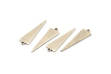 Silver Triangle Charm, 12 Antique Silver Plated Brass Triangle Charms With 1 Loop (22.5x7x0.80mm) E089