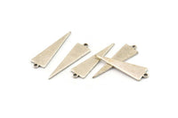 Silver Triangle Charm, 12 Antique Silver Plated Brass Triangle Charms With 1 Loop (22.5x7x0.80mm) E089