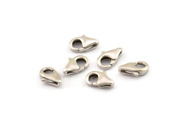Silver Parrot Claps, 10 Antique Silver Plated Brass Lobster Claw Clasps (8.5x5mm) E091