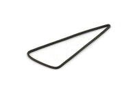 Black Triangle Charm, 12 Oxidized Black Brass Triangle Charms with Soft Edges (44x19x1mm) E177